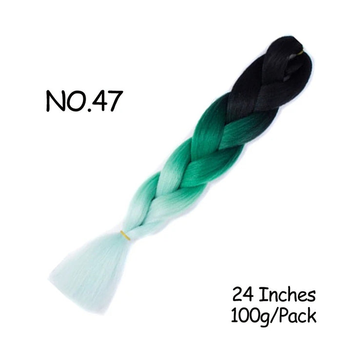 24 Inch Synthetic Braiding Hair Extensions – 10PCS Jumbo Braids in Black & Brown Colors