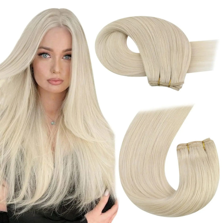 Brazilian Remy Human Hair Wefts – Natural Straight Machine Weaving Bundles (100g Each)
