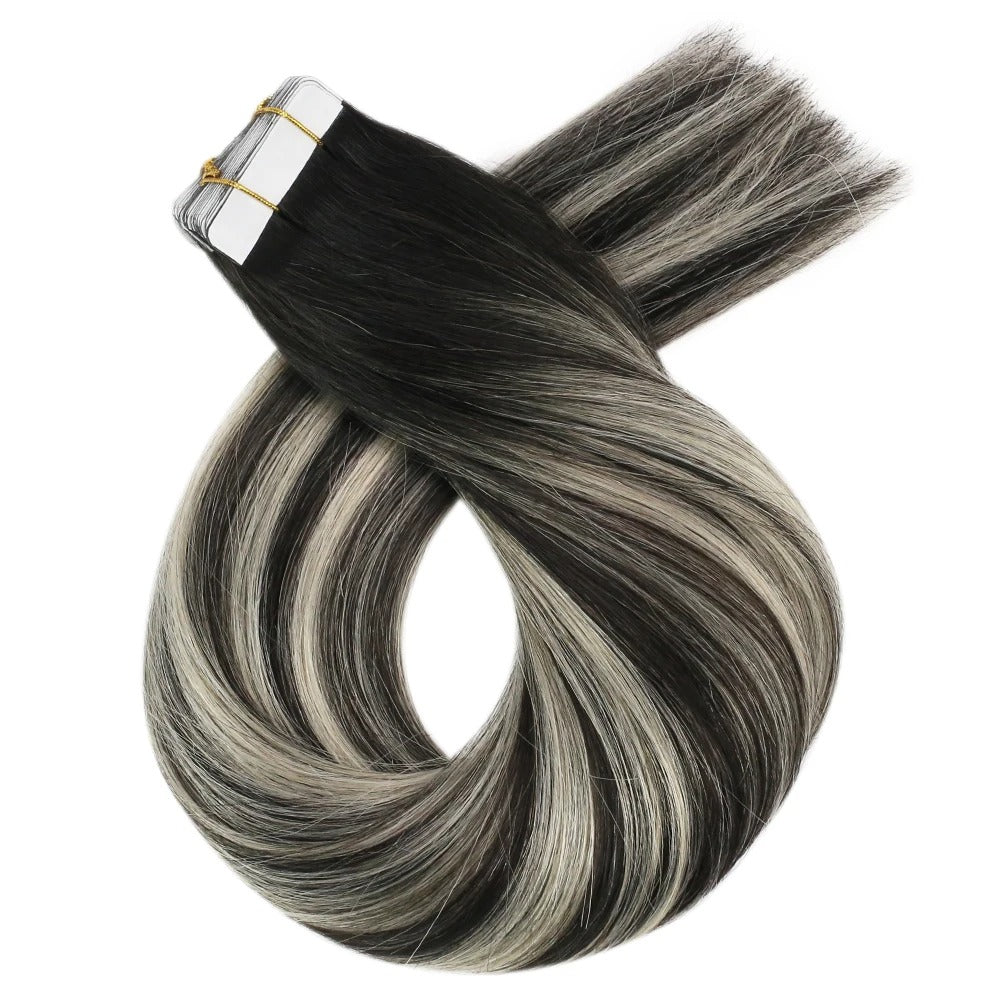 Seamless Blonde Tape-In Hair Extensions – Natural Straight Remy Human Hair