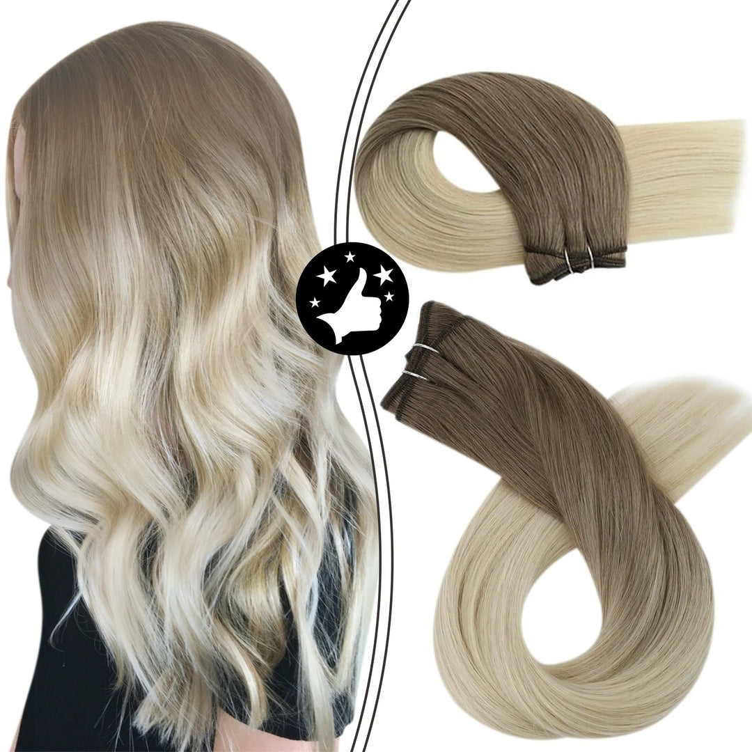 100% Remy Human Hair Bundles – Straight Sew-In Weft Extensions (100g, Double Weft)