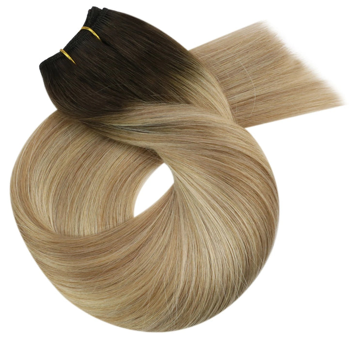 Sew-In Human Hair Bundles – Blonde Brazilian Remy Straight Weft Extensions (100g)