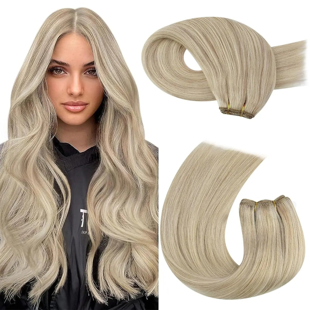 100% Remy Human Hair Bundles – Straight Sew-In Weft Extensions (100g, Double Weft)