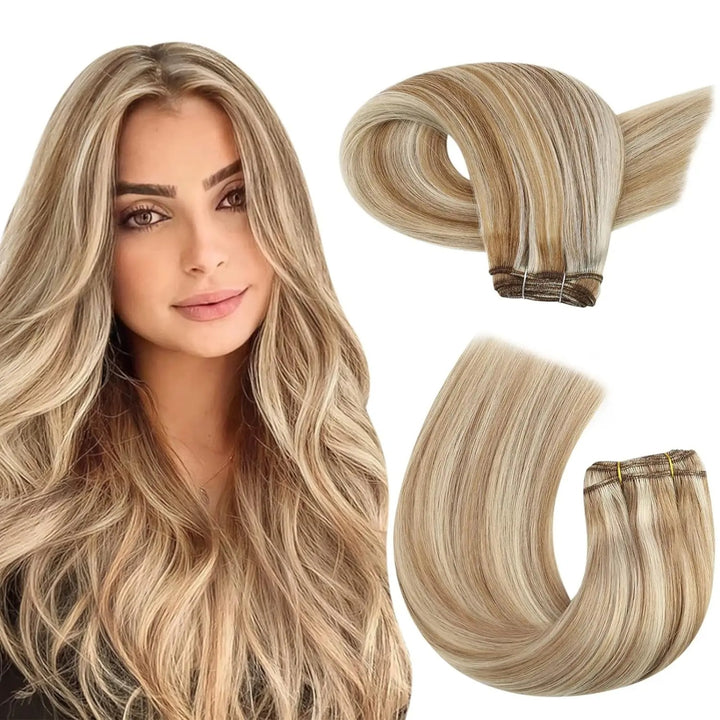 Brazilian Remy Human Hair Wefts – Natural Straight Machine Weaving Bundles (100g Each)