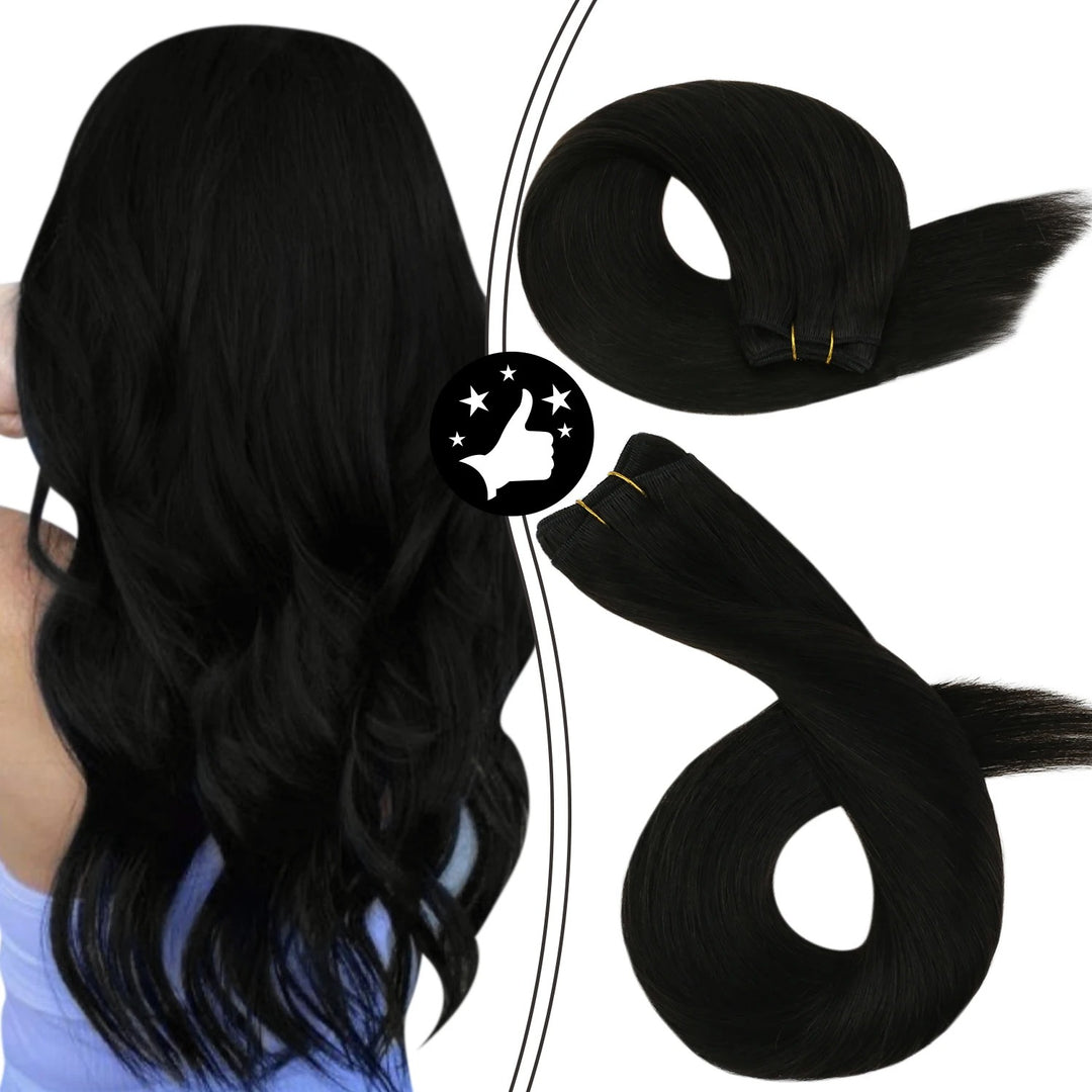 100% Remy Human Hair Bundles – Straight Sew-In Weft Extensions (100g, Double Weft)