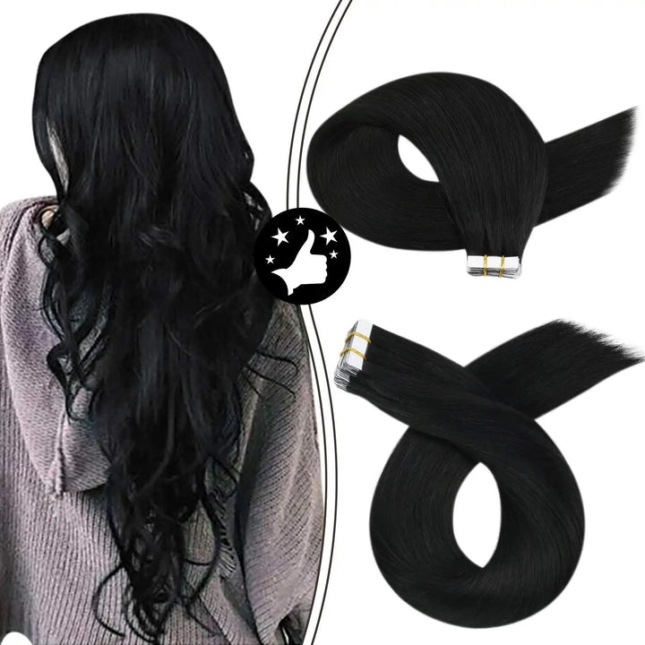 Tape-In Human Hair Extensions – Remy 100% Real Human Hair, Silky Straight, Ash Blonde with Highlights – Seamless, Natural Look, 20pcs