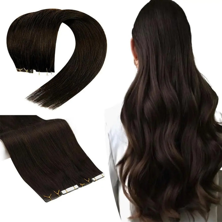 Luxury Injection Tape-In Extensions – Virgin Double Drawn Human Hair, Seamless PU Skin Weft, Natural Straight