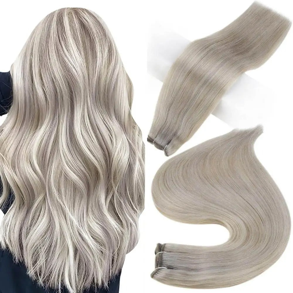 100% Remy Human Hair Bundles – Straight Sew-In Weft Extensions (100g, Double Weft)