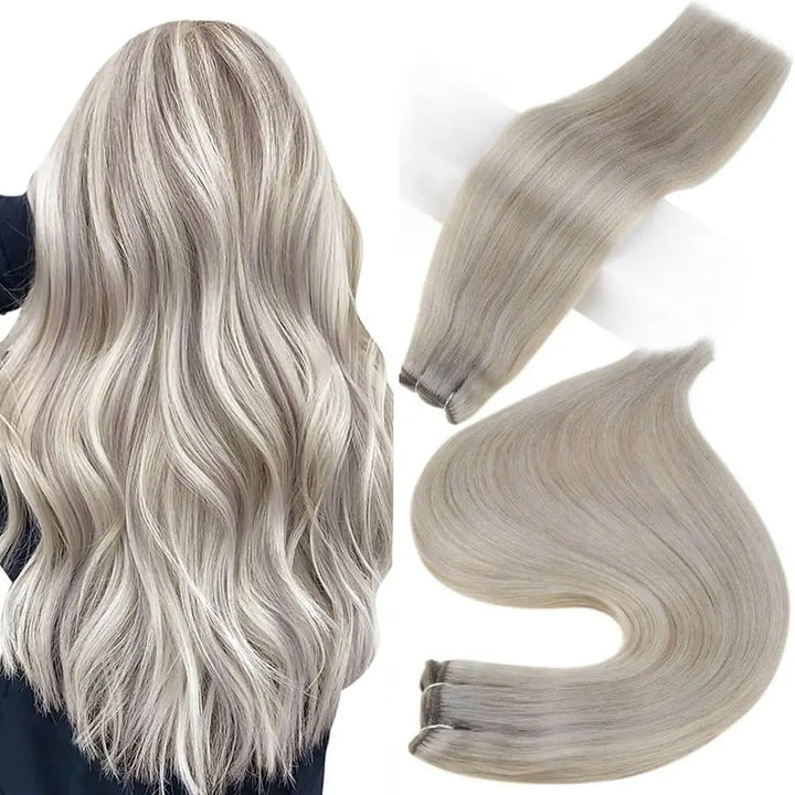 100% Remy Human Hair Bundles – Straight Sew-In Weft Extensions (100g, Double Weft)