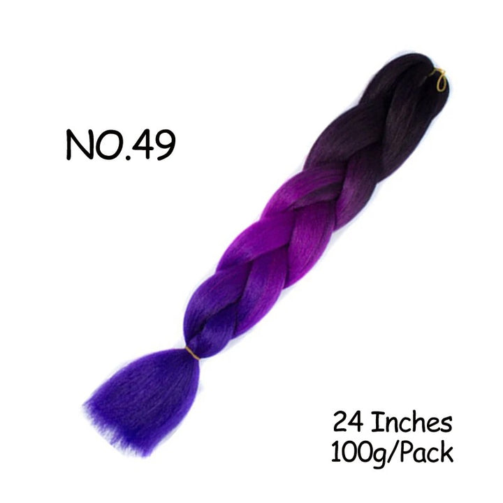 24 Inch Synthetic Braiding Hair Extensions – 10PCS Jumbo Braids in Black & Brown Colors