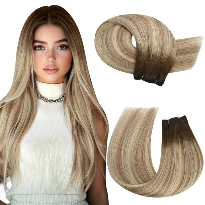 Brazilian Remy Human Hair Wefts – Natural Straight Machine Weaving Bundles (100g Each)