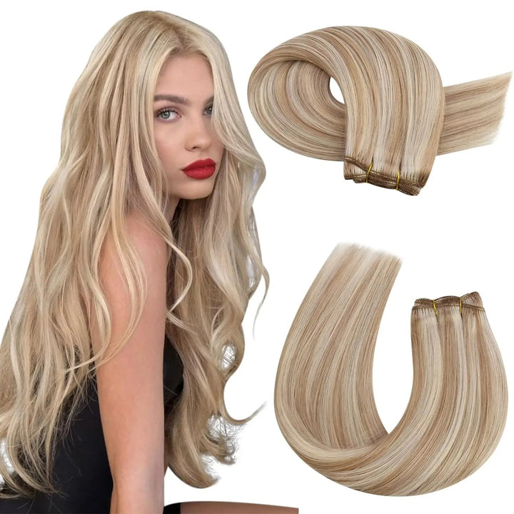 Brazilian Remy Human Hair Wefts – Natural Straight Machine Weaving Bundles (100g Each)