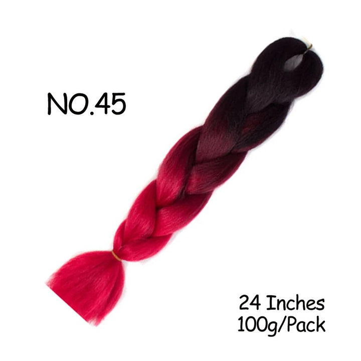 24 Inch Synthetic Braiding Hair Extensions – 10PCS Jumbo Braids in Black & Brown Colors