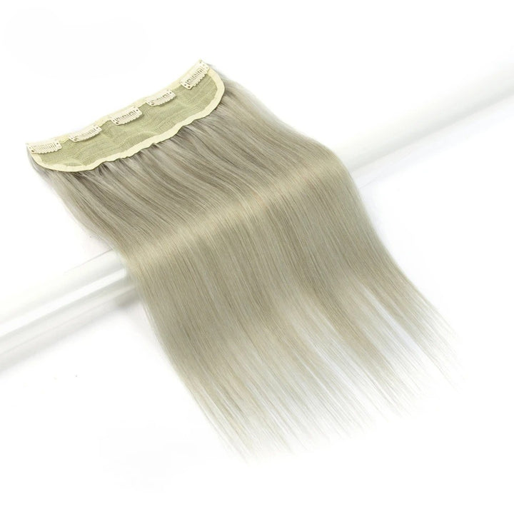 16" One-Piece Clip-In Human Hair Extension – 5-Clip Double Weft, Straight, Fancy Color Options