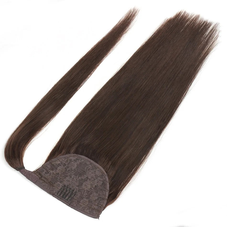 100% Human Hair Brazilian Straight Ponytail Extension Length Options: 20” | 22” | 24” | 26”