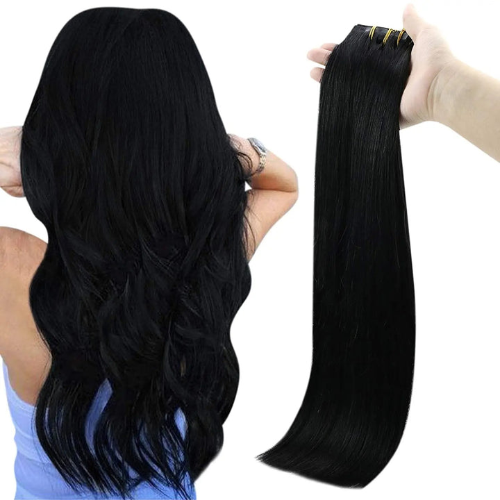 Blonde Seamless Clip-In Hair Extensions – PU Skin Weft, 8PCS, 80g or 100g Remy Human Hair