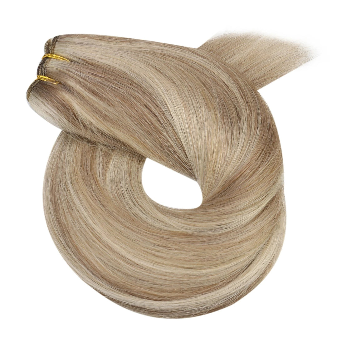 Sew-In Human Hair Bundles – Blonde Brazilian Remy Straight Weft Extensions (100g)