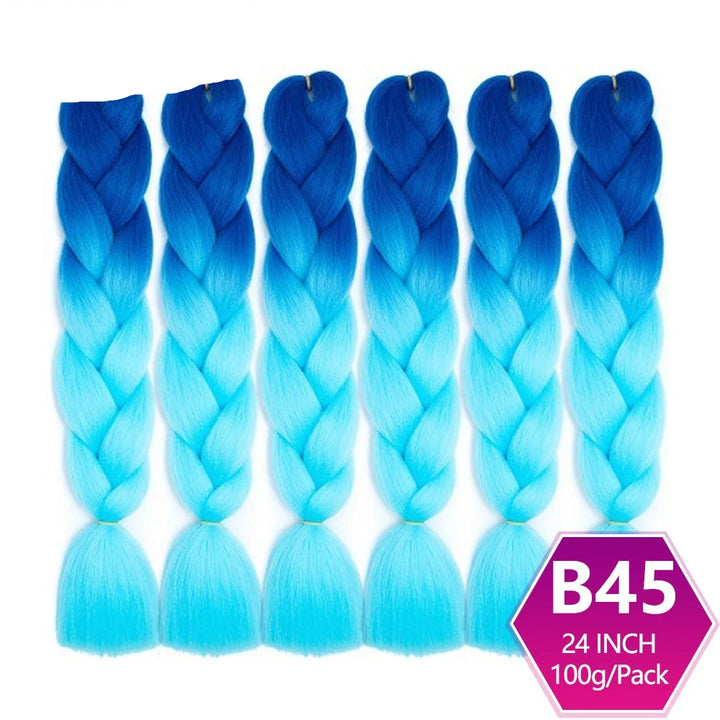 Blue ombre braided hair extensions 