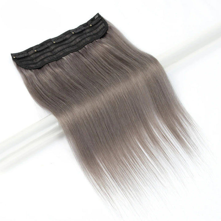 16" One-Piece Clip-In Human Hair Extension – 5-Clip Double Weft, Straight, Fancy Color Options