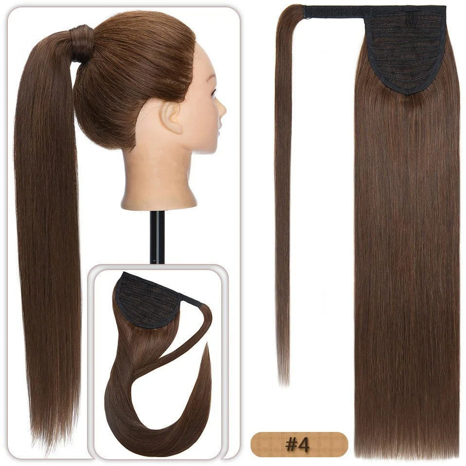 18” Straight Human Hair Ponytail Extension