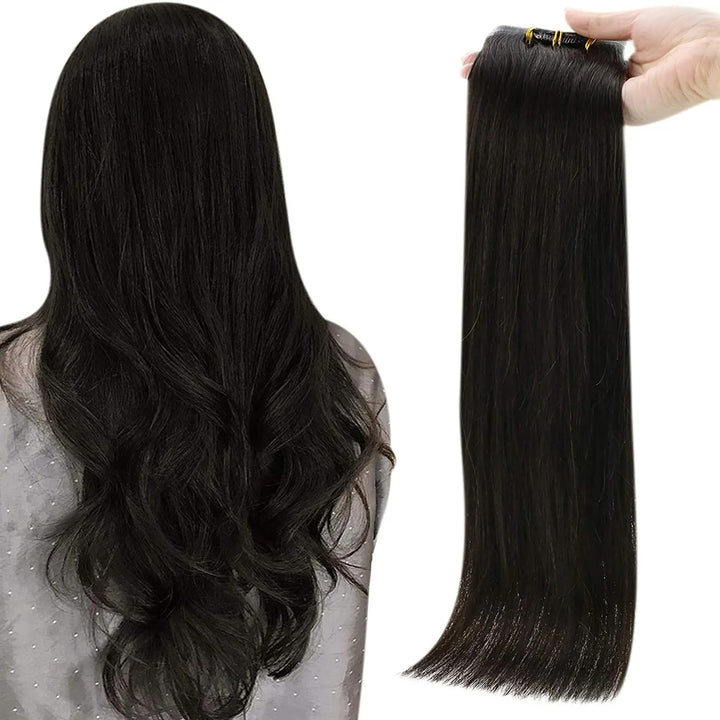 Blonde Seamless Clip-In Hair Extensions – PU Skin Weft, 8PCS, 80g or 100g Remy Human Hair