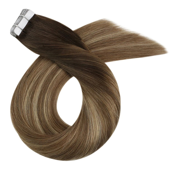Seamless Blonde Tape-In Hair Extensions – Natural Straight Remy Human Hair