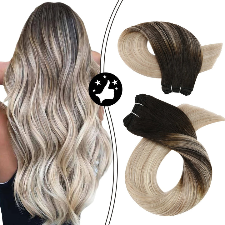 100% Remy Human Hair Bundles – Straight Sew-In Weft Extensions (100g, Double Weft)