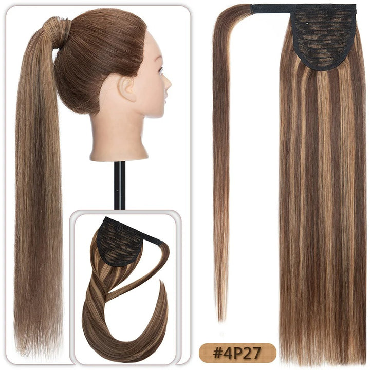 18” Straight Human Hair Ponytail Extension
