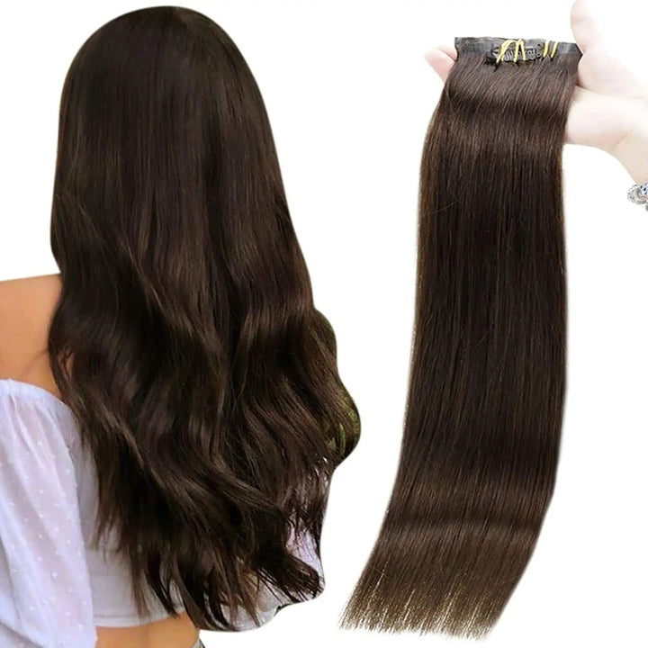 Blonde Seamless Clip-In Hair Extensions – PU Skin Weft, 8PCS, 80g or 100g Remy Human Hair