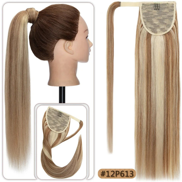 18” Straight Human Hair Ponytail Extension
