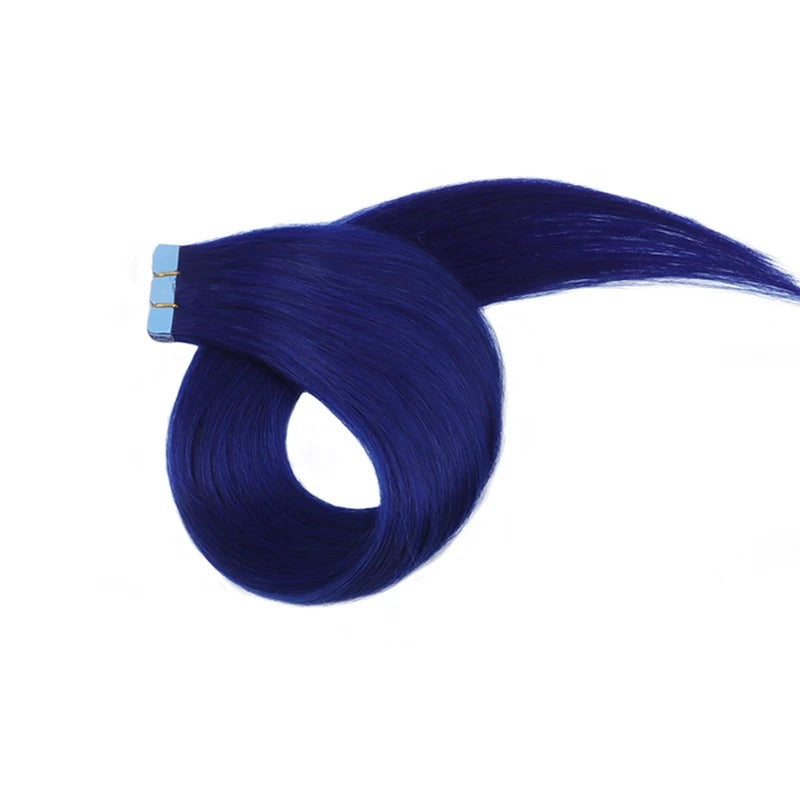 Mini Tape-In Hair Extensions – Green Color | 100% Human Hair Skin Weft | Machine-Remy | 10pcs/Pack | 12–20 Inch