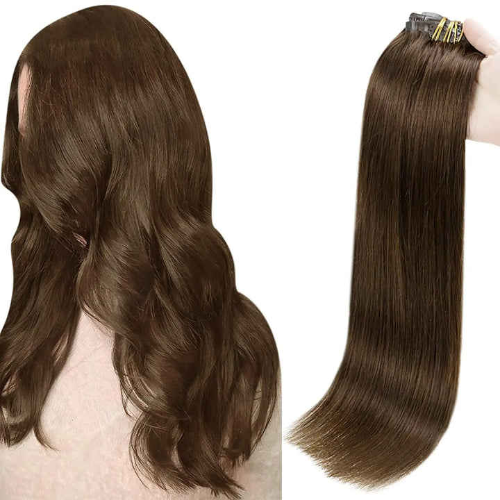 Blonde Seamless Clip-In Hair Extensions – PU Skin Weft, 8PCS, 80g or 100g Remy Human Hair