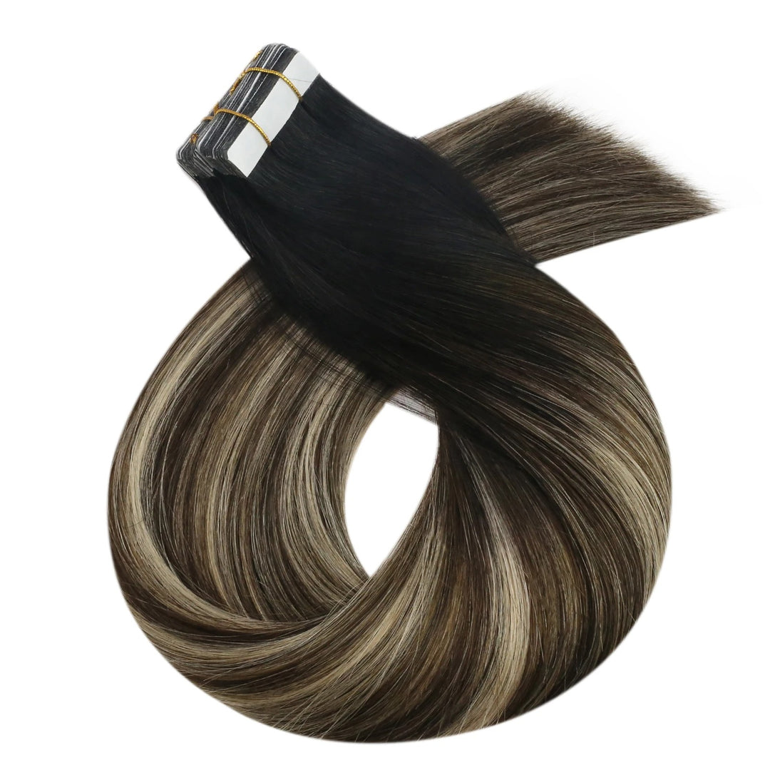 Seamless Blonde Tape-In Hair Extensions – Natural Straight Remy Human Hair
