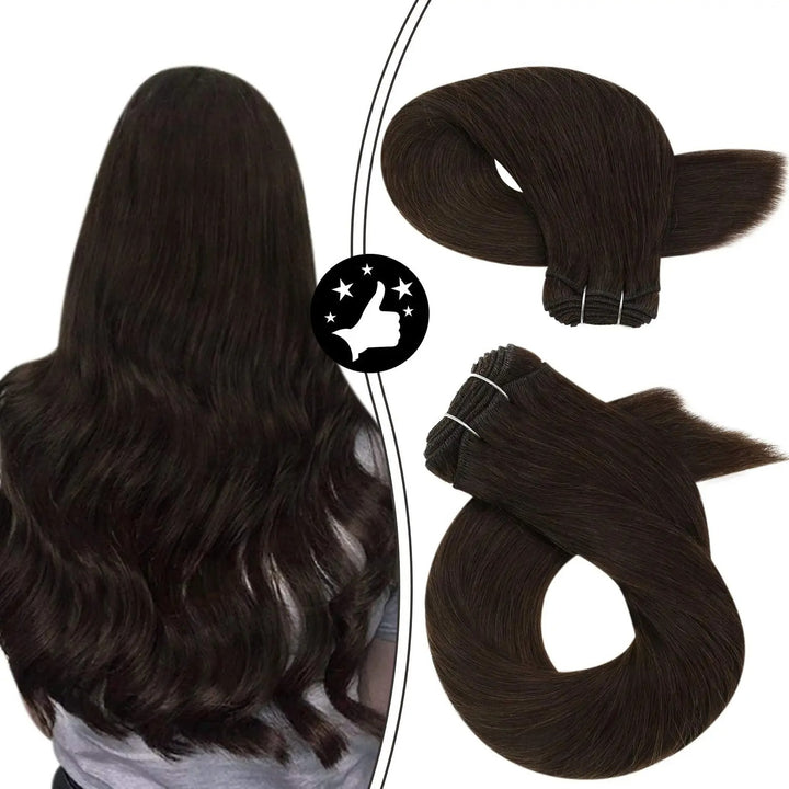 100% Remy Human Hair Bundles – Straight Sew-In Weft Extensions (100g, Double Weft)