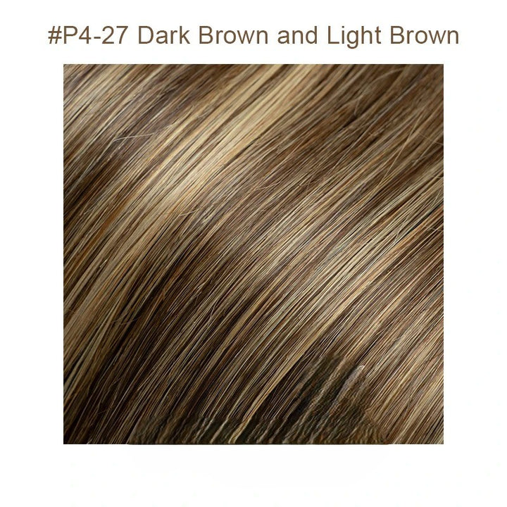 Fish Line Wire Hair Extensions - Invisible Clip-in Human Hair Extensions with 4 Clips. Made from real natural hair, available in lengths of 12-24 inches.