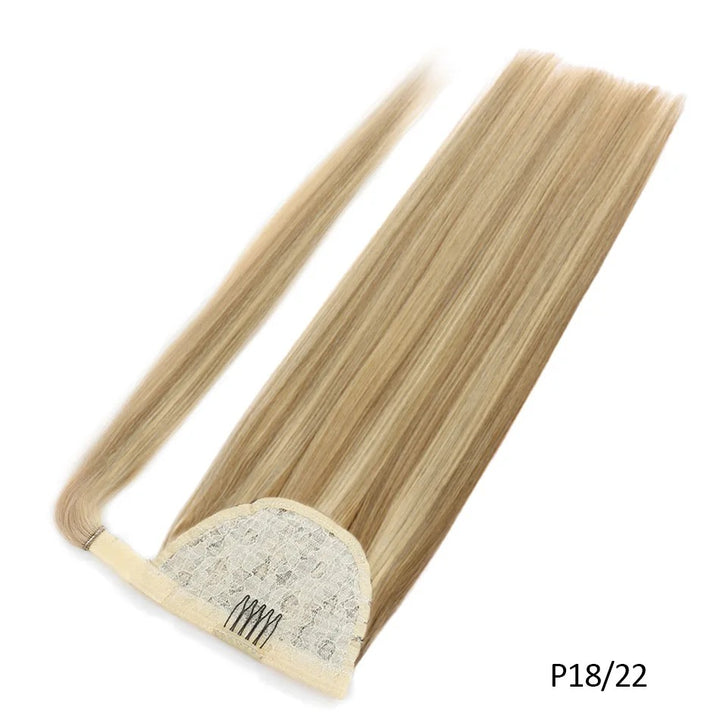 100% Human Hair Brazilian Straight Ponytail Extension Length Options: 20” | 22” | 24” | 26”