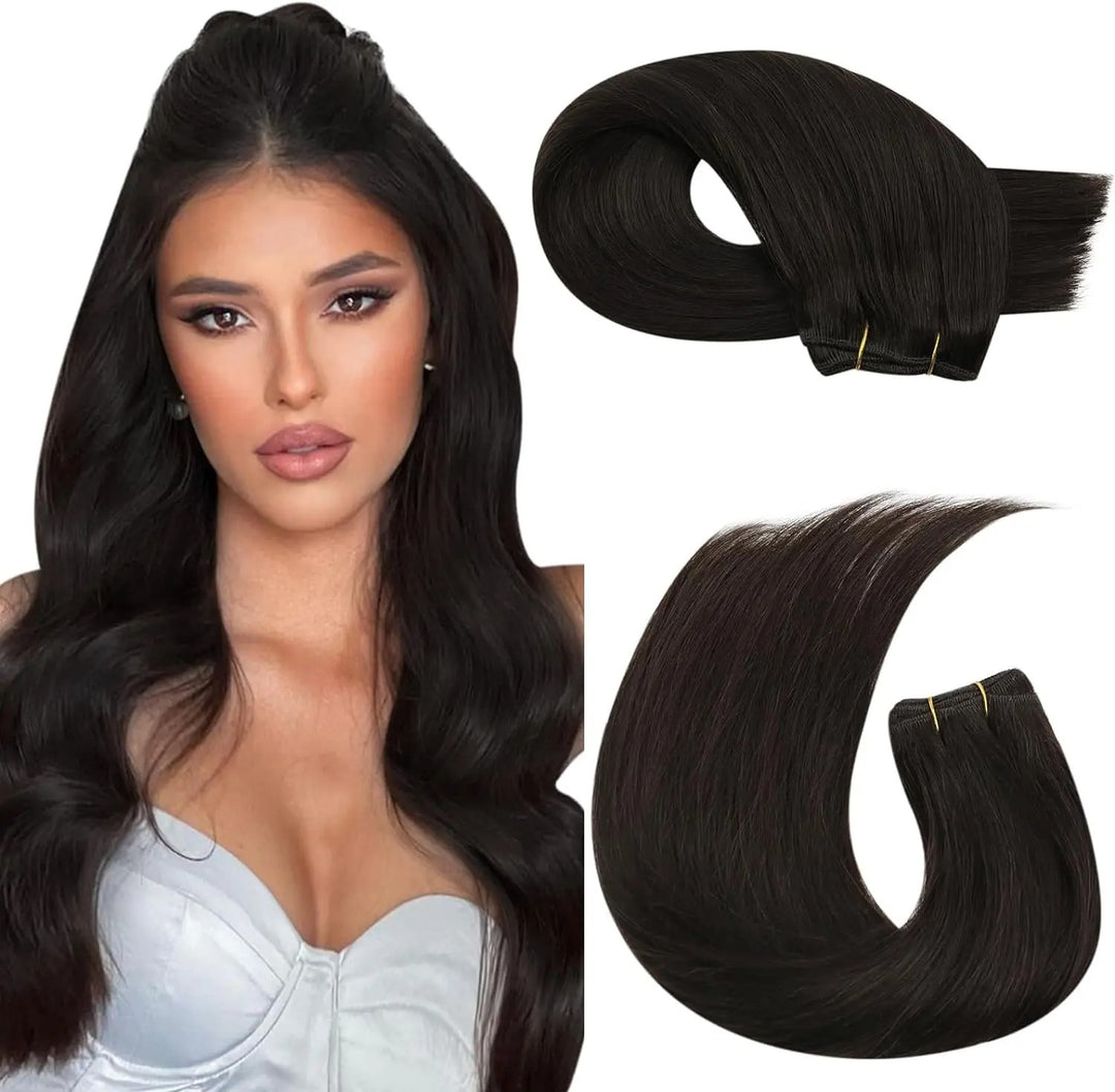 Brazilian Remy Human Hair Wefts – Natural Straight Machine Weaving Bundles (100g Each)