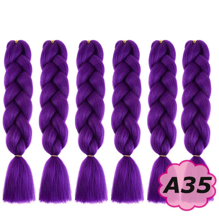 Purple braided hair extensions 
