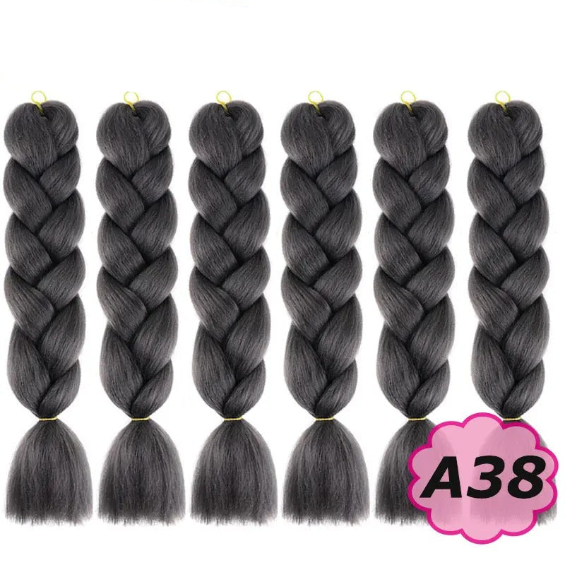 Six braided hair extensions