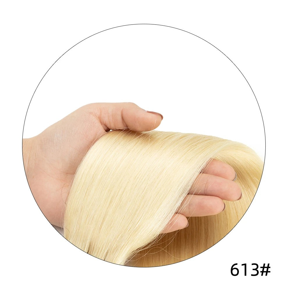 Full Head Clip-In Remy Hair Extensions – Brazilian Blonde, 6PCS, 140–240g, 14–24 Inch