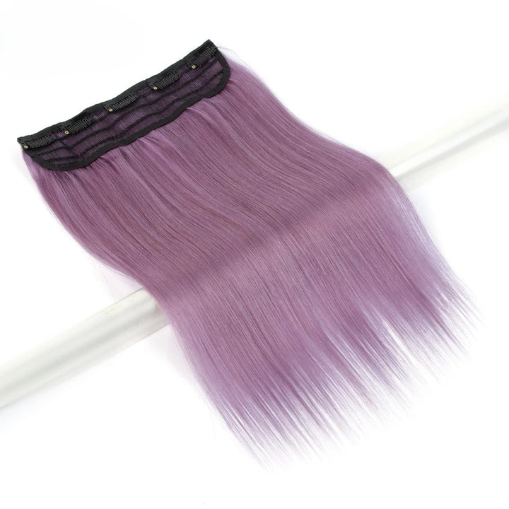 16" One-Piece Clip-In Human Hair Extension – 5-Clip Double Weft, Straight, Fancy Color Options