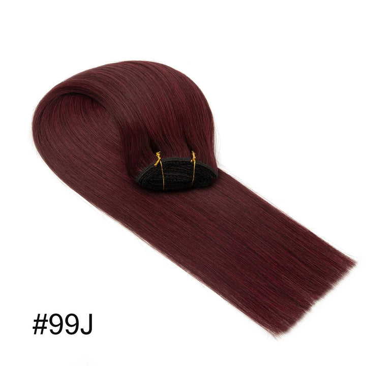 "Remy Human Hair Clip-In Extensions – Real Natural Hair, Double Weft, 7 Pieces, 12-24 Inch, Thick & Soft Clip On"