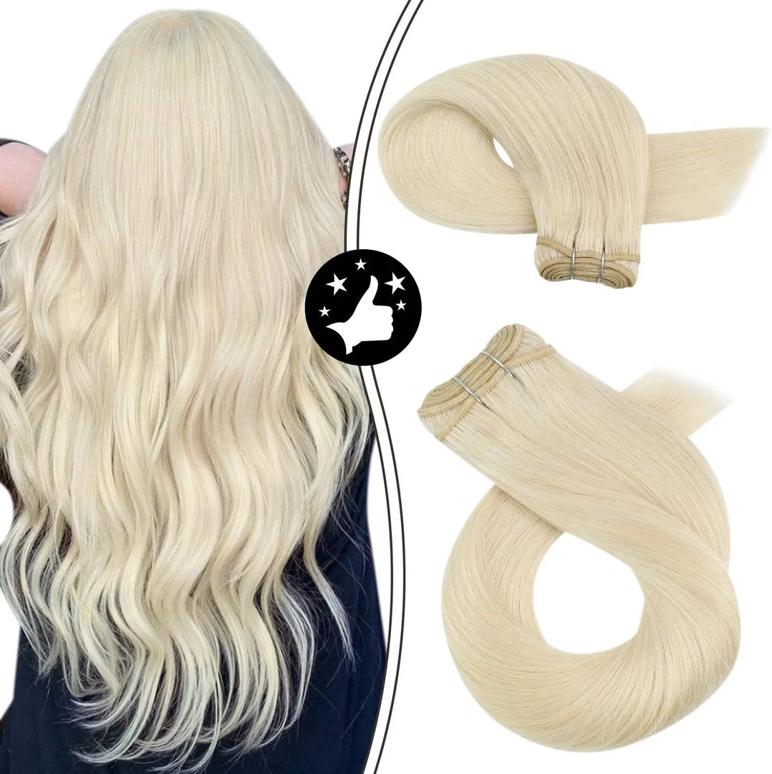 100% Remy Human Hair Bundles – Straight Sew-In Weft Extensions (100g, Double Weft)