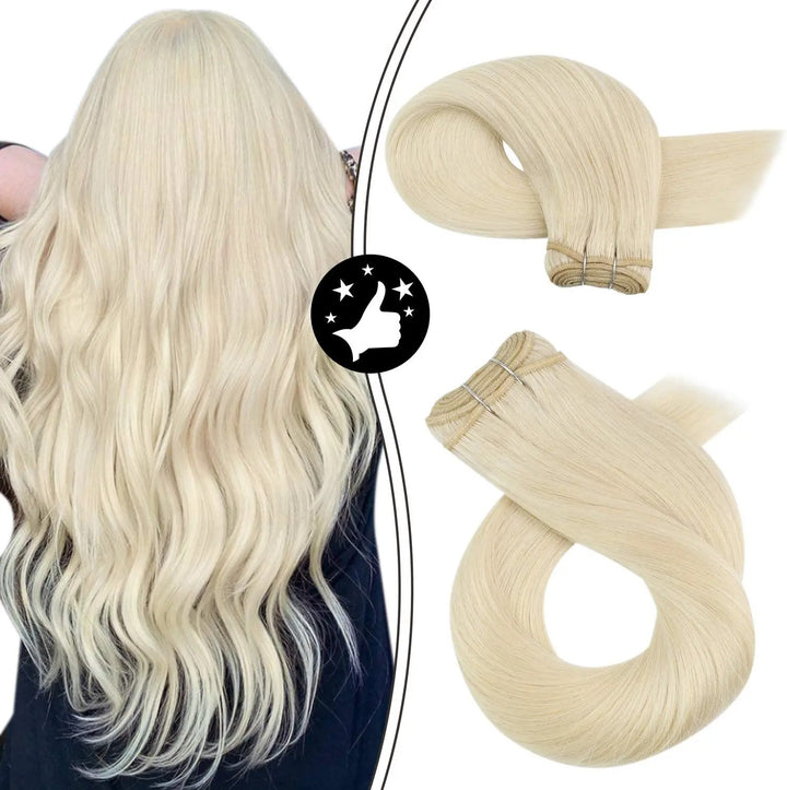 100% Remy Human Hair Bundles – Straight Sew-In Weft Extensions (100g, Double Weft)