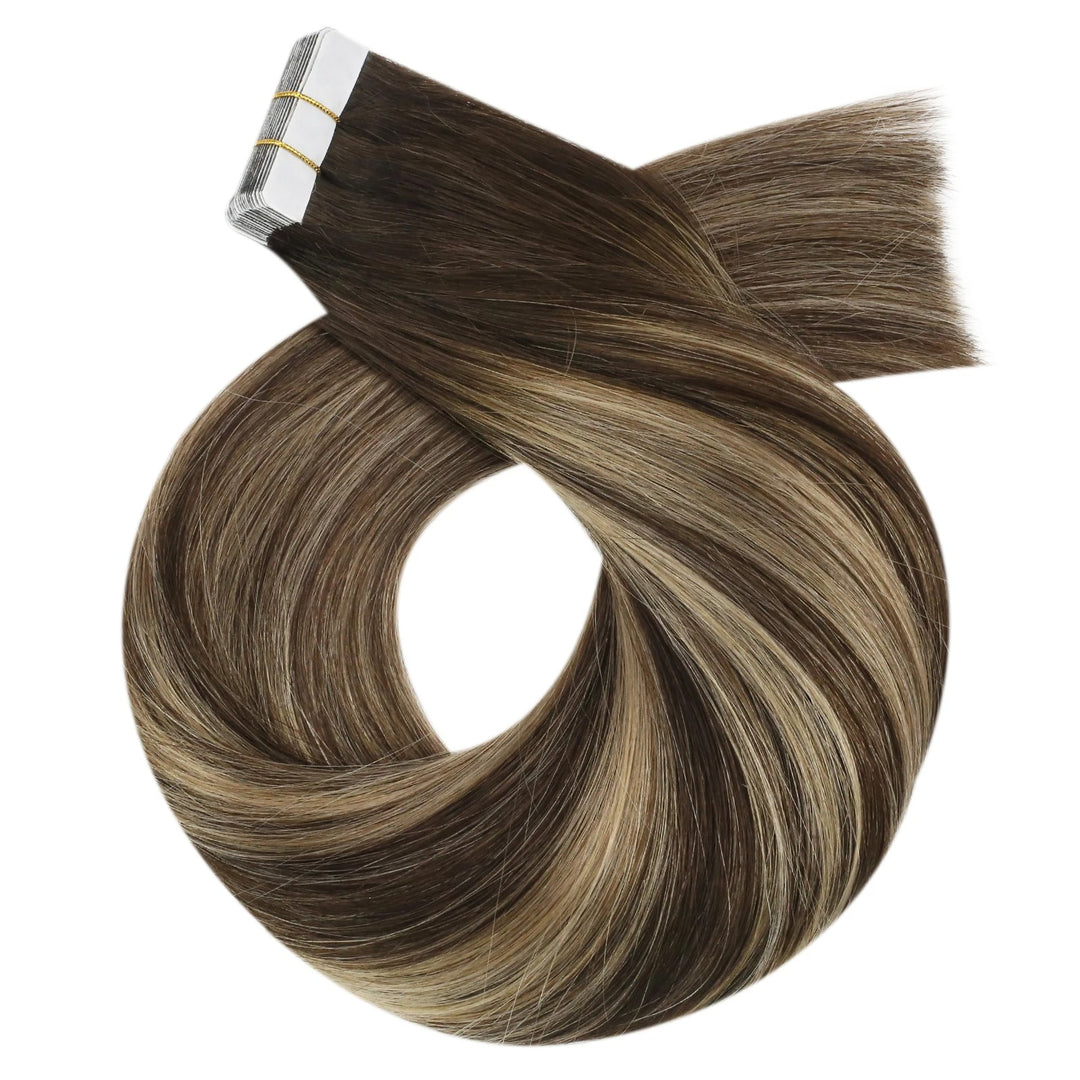 Seamless Blonde Tape-In Hair Extensions – Natural Straight Remy Human Hair