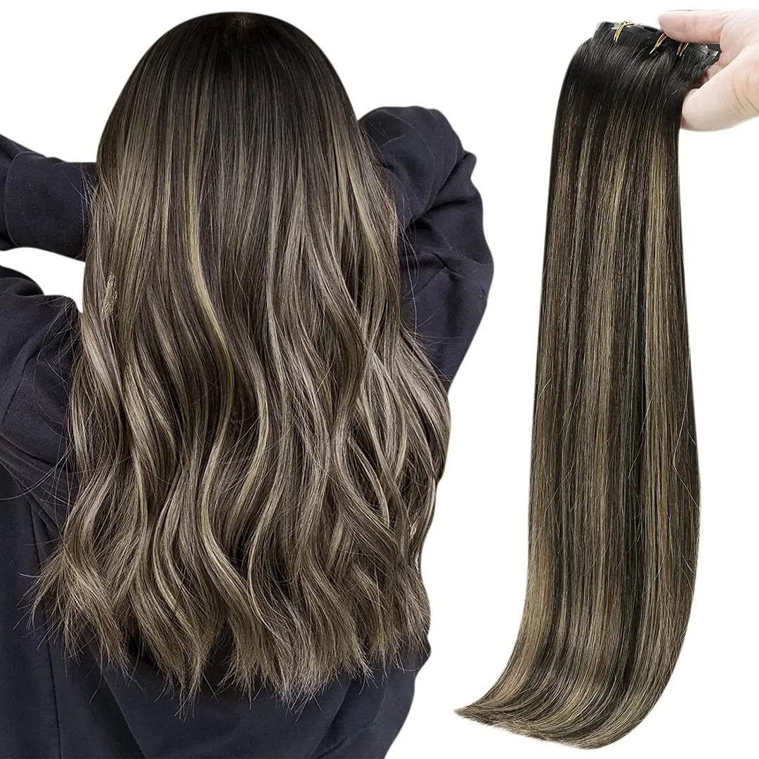 Blonde Seamless Clip-In Hair Extensions – PU Skin Weft, 8PCS, 80g or 100g Remy Human Hair