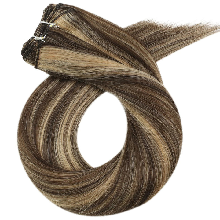Sew-In Human Hair Bundles – Blonde Brazilian Remy Straight Weft Extensions (100g)