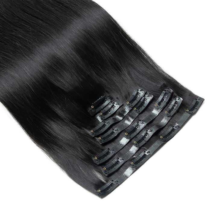 Clip-In Hair Extensions – 100% Real Remy Human Hair | Double Weft 7PCS Full Head Set for Natural Volume & Length