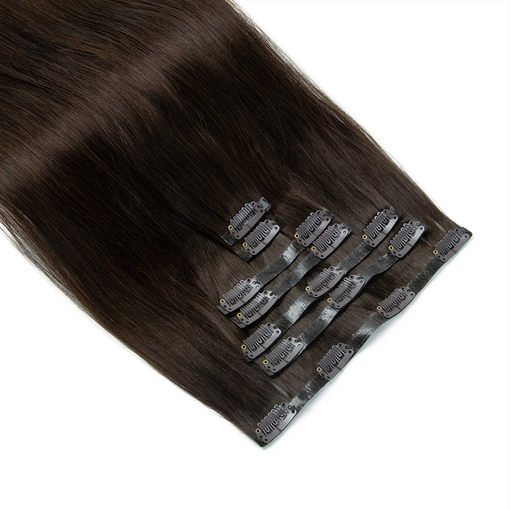 Clip-In Hair Extensions – 100% Real Remy Human Hair | Double Weft 7PCS Full Head Set for Natural Volume & Length