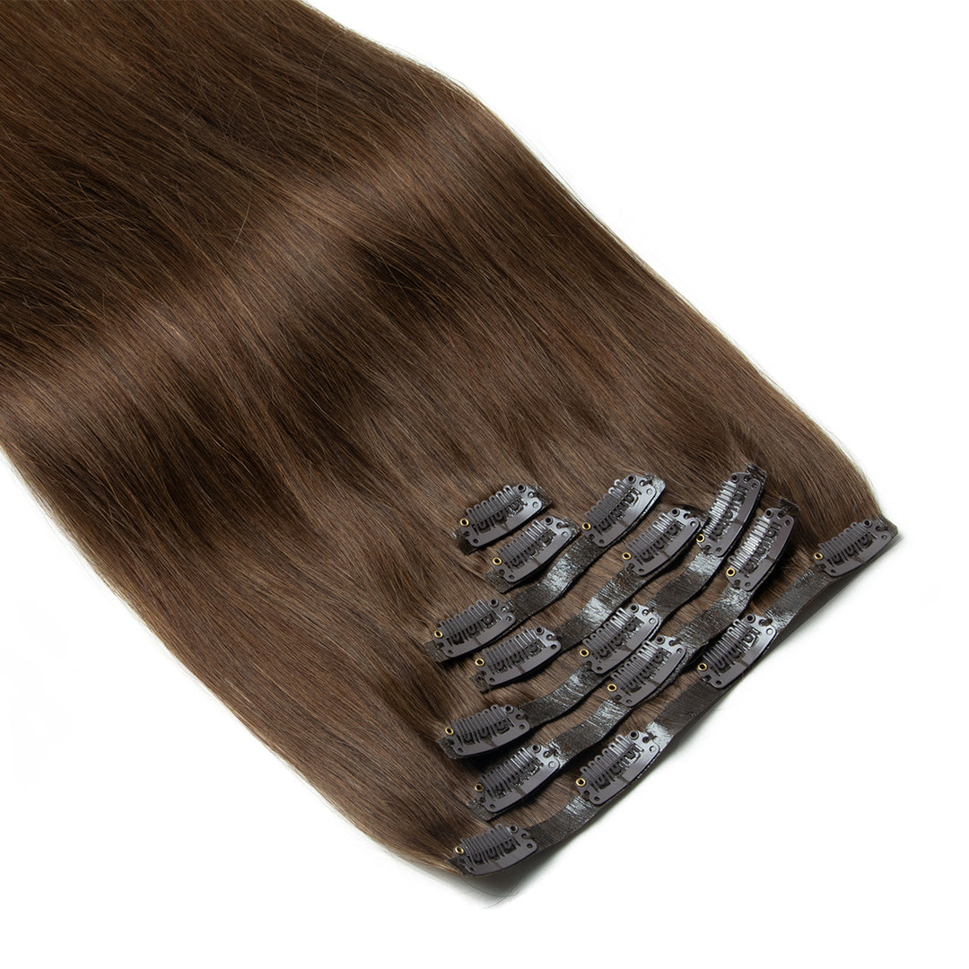 Clip-In Hair Extensions – 100% Real Remy Human Hair | Double Weft 7PCS Full Head Set for Natural Volume & Length
