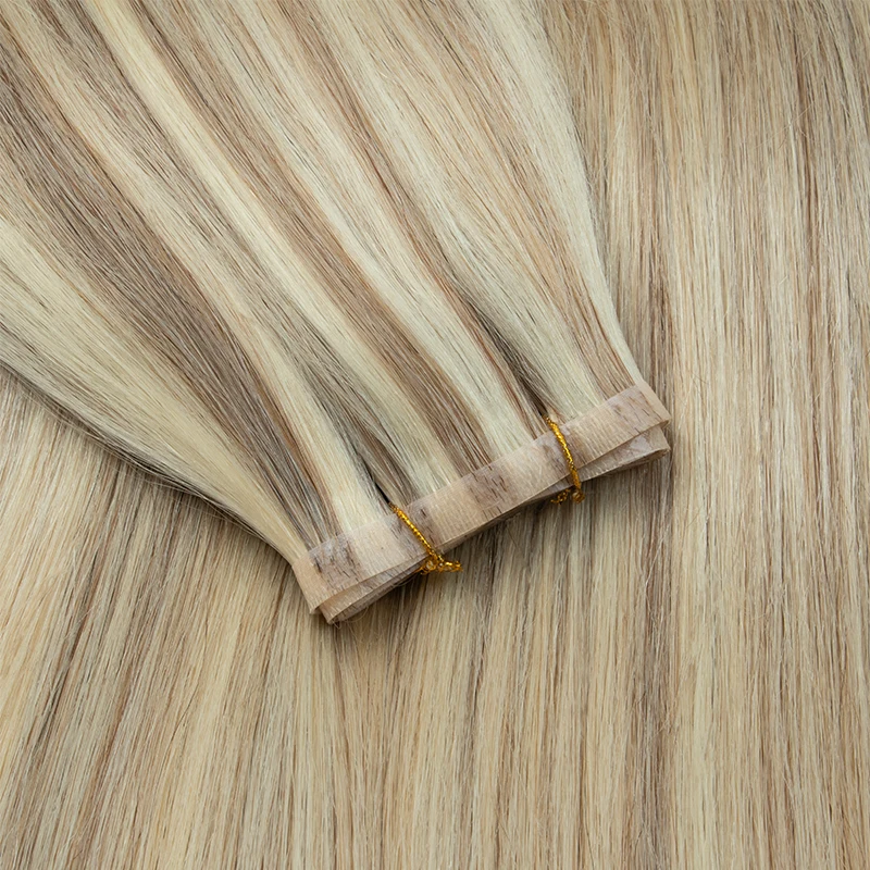 Invisible PU Tape-In Hair Extensions – Injected Skin Weft Human Hair, Seamless No-Glue Tape-On Weft Bundles for Natural Look